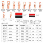Copper Wire Lugs,Terminal Connectors,Used on AWG12 10 8 6 4 2 Cable,Heat Shrink Set,Bare Copper Eyelets,Ring Terminals Connectors,64Pcs Battery Cable Lugs Ends and 66Pcs Heat Shrink Tubing (130PCS)