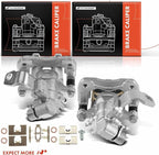 A-Premium Disc Brake Caliper Assembly with Bracket Compatible with Select Honda and Acura Models - Civic 2006-2015, CSX 2006-2011, ILX 2013-2018 - Rear Driver and Passenger Side, 2-PC