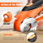 Cardboard Cutter, Cordless Electric Scissors, Power Shears Box Cutter with a Replacement Blade, Rotary Cutter for Cardboard Packages Leather Plastic (Orange)