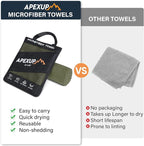 APEXUP Microfiber Travel Towel, Ultra Absorbent Quick Dry Towels, Lightweight Gym Sports Camping Towel for Workout, Yoga, Beach, Shower, Swimming (24"×12", Army Green)