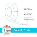 3M Temflex Multi-Purpose Vinyl Electrical Tape 165, Red, 3/4 in x 60 ft (19 mm x 18 m), 10 Roll Pack