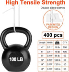 Zip Ties Assorted Size,4+6+8+12+14+18 Inch Double Sided Toothed,100 LBS Tensile Strength Heavy Duty Cable Wire Ties With Self-Locking Adjustable Durable Nylon Tie Wraps for Indoor Outdoor（400 Pack）