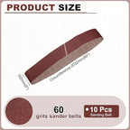 HARFINGTON 6 x 89 Inch Sanding Belts, 10 Pcs 60 Grits Aluminum Oxide Abrasive Belt Sander File Belt for Woodworking, Metal Polishing, Knife Sharpener