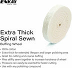 ENKAY - 6" Extra Thick Spiral Sewn Buffing Wheel (80 Ply)