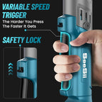 Seesii 21V Cordless Electric Ratchet Wrench Set, 66Ft-lbs 200RPM Power Ratchet Wrench 3/8", Variable Speed Trigger, 2x 2.0A Batteries & Charger, 8 Sockets, 1/4" and 1/2" Adapter, 3" Extension Bar