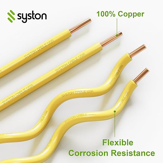 14 AWG Tracer Wire 600V 100% Solid Copper Conductor Direct Burial Underground, Yellow Tracer Wire for Locating Underground Pipes and Lines Gas Electrical Wire Water Sewer Pipe and Fiber Optic, 250 FT
