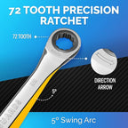 TOOLGUARDS 22mm Wrench - Ratcheting Wrench - Slim Profile - Ratchet Wrench - 100% Lifetime Satisfaction Guarantee
