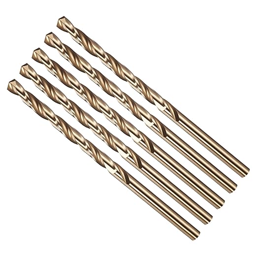 Drill Bit, #17 Cutting Diameter, 4341 HSS Gold Finish 135° Cutting Angle Number Jobber Bits - (Applications: for Drilling Soft Metal Plastic Wood), 5-Pieces