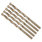 Drill Bit, #17 Cutting Diameter, 4341 HSS Gold Finish 135° Cutting Angle Number Jobber Bits - (Applications: for Drilling Soft Metal Plastic Wood), 5-Pieces