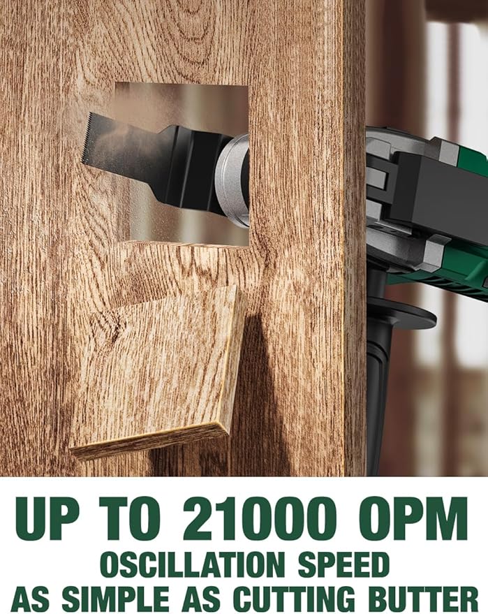 KIMO 20V Cordless Oscillating Tool Kit with 26-Pcs Accessories, Max 21000 OPM, 6 Variable Speed & 3° Oscillating Angle, Battery Powered Oscillating Multi-Tool for Cutting Wood/Nailing/Scraping/Sanding