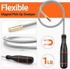 Preciva Telescoping Magnetic Pickup Tool Set - with 16 lb Pick Up Sticks, Telescoping Flexible LED Flashlight, Flexible Magnet Pick Up Sweeper - Fathers Day Christmas Day Gifts for Men