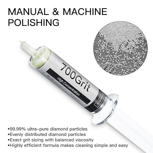 Diamond Polishing Compound Lapping Compound 700 Grit 20-23 Microns with 30% Concentration of Diamond Powders Diamond Stropping Paste for Glass Marble Metal Resin Rock Jewelry Watch etc.