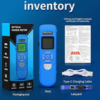 Rechargeable Optical Power Meter L-C70-50km mini Fiber Cable Tester Suitable for SC/FC/ST/LC Interface 4-in-1 Function Built-in 50km Visual Fault Locator RJ45 Network Testing with 1 FC-LC Adapter
