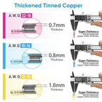 TICONN 60PCS Heat Shrink Butt Wire Connector Kit, Insulated Waterproof Electrical Wire Crimp Terminals Butt Splice for Marine Automotive (60PCS)
