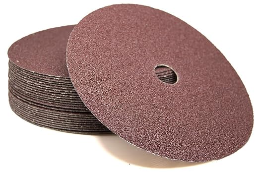 Benchmark Abrasives 7 Inch Sanding Discs Aluminum Oxide Resin Fiber Grinding Disc for Grinding, Stripping on Wood, Fiberglass, Steel, Metal, 7/8" Arbor Angle Grinder Sanding Disc, 25 Pack - 36 Grit