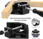 Right Angle Clamp, Housolution [4 PACK] Single Handle 90° Aluminum Alloy Corner Clamp, Right Angle Clip Clamp Tool Woodworking Photo Frame Vise Holder with Adjustable Swing Jaw - Black