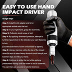 3/8" Manual Hand Impact Driver Set Extractor-14 PCS Impact Screwdriver S2 Steel, with 8Pcs Sockets, 4Pcs Driver Bits Manual Reversible Impact Driver Set