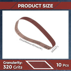 10 Pcs Sanding Belts 1 x 18 Inch 320 Grit Aluminum Oxide Abrasive Sandpaper for Belt Sander Metal Grinding Wood Working Weld Rust Removal