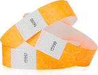 600 WristCo Neon Orange Tyvek Wristbands for Events - Tamper-Proof Design & Fluorescent Color Prevent Reuse Premium-Grade Bracelets for Hospital & Medical ID, Party & VIP Identification