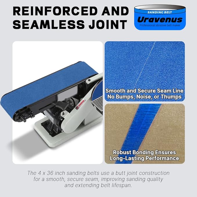 4 x 36 Inch Sanding Belts, 6 Pcs 240 Grit, Zirconia Sanding Belts for Ultra-Fine Finishing, Metal Polishing, Woodworking
