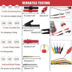 30 Pcs Banana Plug Silicone Test Leads Kit, 4mm Stackable Banana Plug with Threading Probe, Alligator Clips, Probe Holder, Connection Hose ，Automotive Test Leads for Multimeter