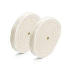 ENKAY - 6" Spiral Sewn Buffing Wheels (2 Pack) or Polishing Metal and More, for Use with Polishing Compounds, Buffing Machines & Bench Grinders (55 Ply Each)