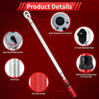3/4-Inch Drive Click Torque Wrench, Dual-Direction Adjustable 48 tooth 100-700ft.lb/136-949Nm, Professional Inch Pound Torque Wrench, for Maintenance Tool and Product Assembly