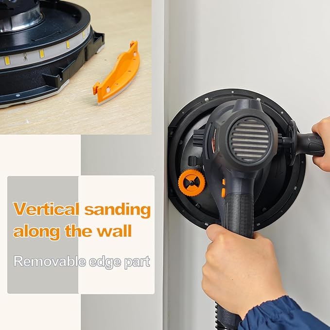 MAXXT Handheld Drywall Sander 810W, Electric Sander for Walls,Rough and fine Sanding, 1500-2800RPM Variable Speed, Upgraded Pad, Adjustable Suction, Self-Dust-Extraction (120, Volts)