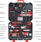 Hand tools, 237 Piece Tools Set, socket wrenches Professional Grade All-in-One Tool Kit for dorm with Plastic Toolbox-Perfect Idea as a Gift for College, General Household Hand Repair Set