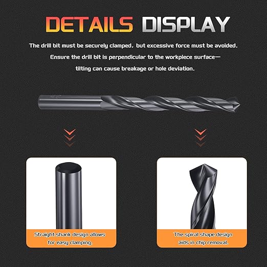 Drill Bit, 8mm Cutting Diameter, 4241 HSS Nitriding Black 118° Cutting Angle Versatile Jobber Bits - (Applications: for Drilling Plastic Wood Soft Metal), 10-Pieces