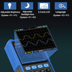 HDS2102 Oscilloscope 2CH Digital Handheld Oscilloscope Multiumeter 3.5" LCD 100MHz Bandwidth for Automobile Maintenance Power Detection