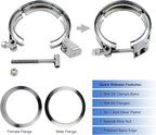 5 inch V Band Clamp - 2 sets of Quick Release Vband Exhaust Clamp with Flange Stainless Steel for Automotive exhaust system, turbocharger, downpipe and mufflers (5" - 2 Pack)