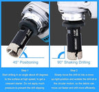 Diamond Hole Saw, 1-1/8" Hole Saw for Tiles Granite Marble Ceramic Glass Porcelain, 28mm Core Drill Bit with 5/8-11 Thread and 3/8” Hex Shank Adapter for Angle Grinders & Drills