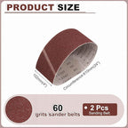 HARFINGTON 4 x 24 Inch Sanding Belts, 12 Pcs 60 Grits Aluminum Oxide Abrasive Belt Sander File Belt for Woodworking, Metal Polishing, Knife Sharpener