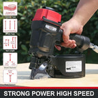 3PLUS HCN55SP Pneumatic Coil Pallet Nailer Professional Air Nail Gun Accepts 15 Degree 1-Inch to 2-1/4-Inch Wire Collated Nails