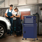 5-Drawer Rolling Tool Chest,Garage Storage Tool Box with Wheels,Lockable and Detachable Tool Cabinet,Heavy Duty Metal Tool Cart with Wheels for Garage,Warehouse,Workshop (Blue)