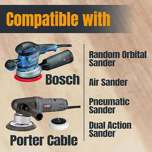 POWERTEC 40/80/120 Grit, 75 PK, 6 Inch Sanding Discs – Hook and Loop, 6-Hole Aluminum Oxide Orbital Sander Pads, Woodworking Round Sandpaper for Random Orbital, Air, Pneumatic & DA Sanders (45251)