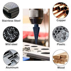 Step Drill Bit for Metal, 1-3/8" to 7/8", Drill Bit Set for SS, Hard Metal, Wood, HEX Shank, 3-Steps. #207