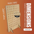 Torched Pegboard Display Stand for Jewelry, Craft Shows, Selling, Vendor Events, Tools, Peg Board Accessories Rack Organizer, Medium 8" L x 4.3" W x 12" H, Natural