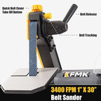 High Speed 6" Bench Grinder & 1"x30" Belt Sander Combo, Bench Belt Sander & Grinder for Metalworking, Belt Grinder for Knife Making, sharpening
