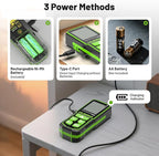 200ft Laser Measuing Tool with Bluetooth APP, Huepar Rechargeable Green Beam Laser Distance Meter ±1/16" High Accuracy, Multiple Measurement Modes, IP54 Durable for Home & Construction