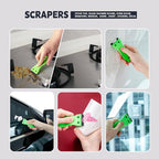 FOSHIO 2PCS Plastic Razor Blade Scraper Tool and 100PCS Plastic Blades for Gasket Remover, Sticker Remover, Labels Decal and Adhesive Remover for Windows and Glass (Lime Green)
