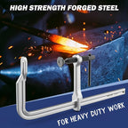 12 Inch Heavy-duty Bar Clamps (1200 lbs), 4-Pack, 4-3/4" Throat, Thickened F Clamps for Welding, Metalworking and Woodworking