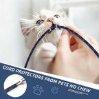 Expandable Braided Sleeving, PET Automotive Wire Loom, Flexible Cable Management for Audio Video and Other Home Device, Cord Protector from Pets (Black Blue, 3/8" x 25ft)