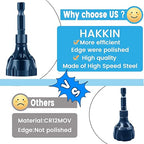 Hakkin 2Pcs Tungsten Carbide Deburring External Chamfer Tool 1/8"-3/4"(3mm-20mm), Deburring Chamfering Drill Bit for Metal, Bolt Thread Repair with Quick Release Hex Shank（Blue）