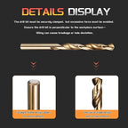 Drill Bit, 21/64" Cutting Diameter (8.334mm), 4241 HSS Gold 118° Cutting Angle Versatile Jobber Bits - (Applications: for Drilling Plastic Wood Soft Thin Metal), 5-Pieces