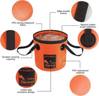 AUTODECO 2 Pack Collapsible Bucket 5 Gallon Container Folding Water Bucket Portable Wash Basin for Outdoor Travelling Camping Fishing Gardening Car Washing 20L