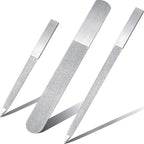 Mudder 3 Pcs Diamond Nail File Set Stainless Steel Double Side Nail File Metal Sapphire Buffer Manicure Files Natural Nails Emery Boards for Salon Home and Travel Women(Silver)