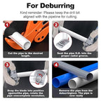 Deburring Tool for Plastic Pipe, Suitable for 6 Pipes Size from 1-1/4 to 4-Inch, Professional PVC Pipe Reamer, Deburring Tool for PVC chamfering Tool, PVC Chamfer Tool, Creates Smooth Chamfer