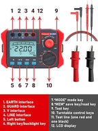 Digital Insulation Resistance Tester 100V-1000V /0.06MΩ-50.00GΩ Megohm Tester Auto Ranging 2000 Counts 2V~750V AC/DC Voltmeter with 500 Data Storage LCD Display(ZC-501)